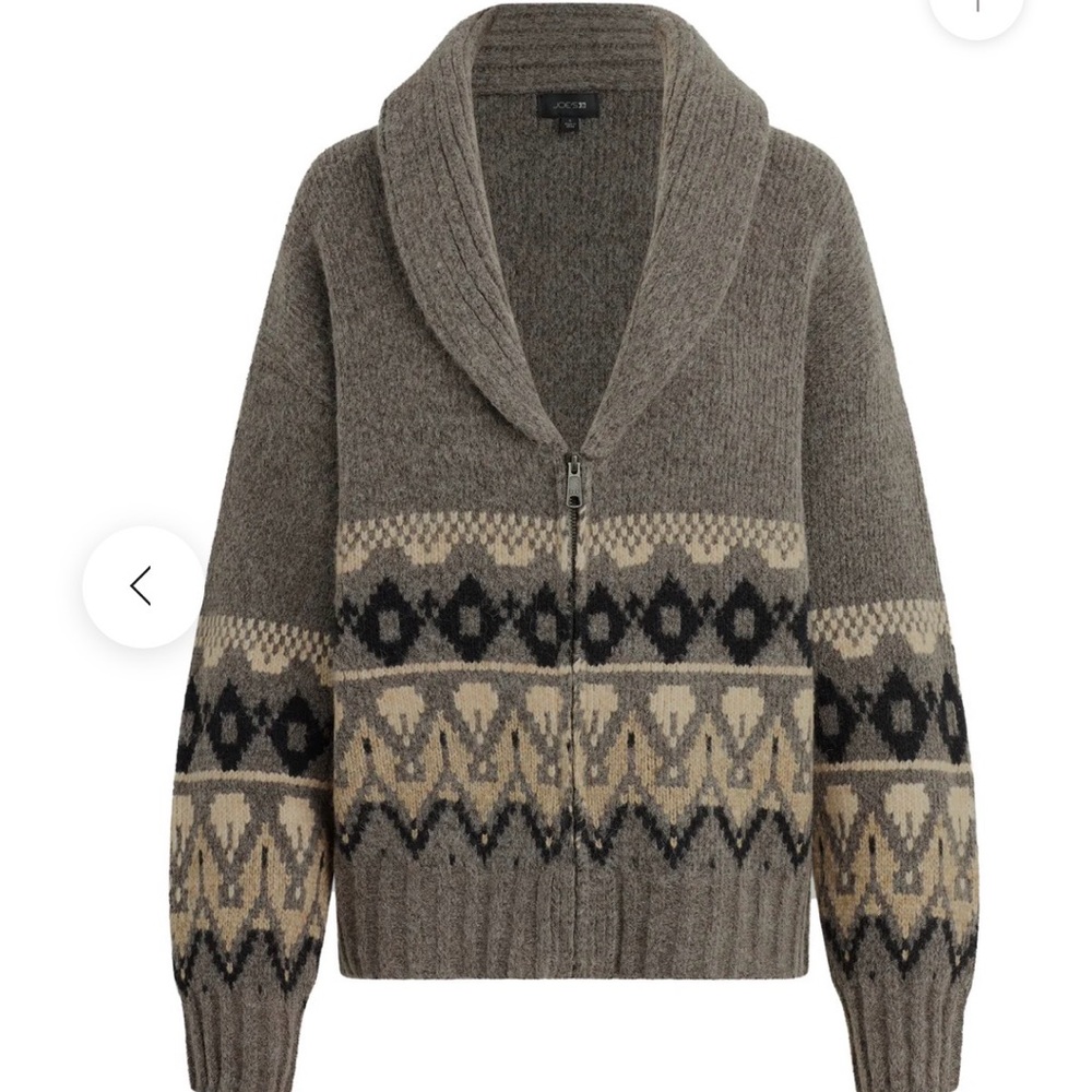 JOES JEANS THE INGA FAIRISLE CARDIGAN XS - Picture 3 of 5